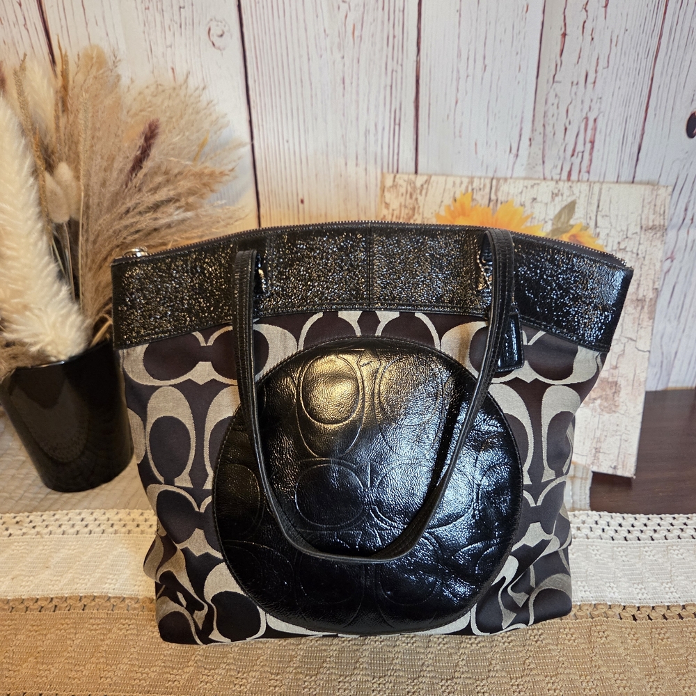 Coach Black And Grey Tote Bag